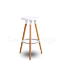 北歐 極簡 小清新 風格 多彩 維格 櫸木實木 吧檯椅 76H- 白 特價