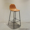 LOFT 法式 復古 工業風 鐵 酒吧 吧椅 兩種高度 DSW 仿油蠟皮吧台椅- 淺咖_6