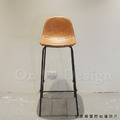 LOFT 法式 復古 工業風 鐵 酒吧 吧椅 兩種高度 DSW 仿油蠟皮吧台椅- 淺咖_5
