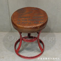 美式 工業風 印度手工家具 LOFT 工業家具 山羊皮真皮 字繪 納茲矮凳_5