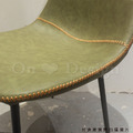 LOFT 法式 復古 工業風 鐵 咖啡廳 餐椅 DSW 閃電縫線 仿油蠟皮餐椅 - 綠皮_7