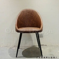 LOFT 法式 復古 工業風 鐵 咖啡廳 扶手 餐椅 仿油蠟皮 半洛特 餐椅 - 咖啡_4