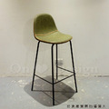 LOFT 法式 復古 工業風 鐵 酒吧 吧椅 兩種高度 閃電縫線 DSW 仿油蠟皮吧台椅- 綠色_5