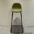 LOFT 法式 復古 工業風 鐵 酒吧 吧椅 兩種高度 閃電縫線 DSW 仿油蠟皮吧台椅- 綠色_3