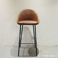 LOFT 工業風家具 酒吧 高吧 咖啡廳 仿油蠟皮 半洛特 吧檯椅-深咖_4