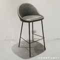 LOFT 工業風家具 酒吧 高吧 咖啡廳 仿油蠟皮 閃電縫線 半洛特 吧檯椅-灰皮_6