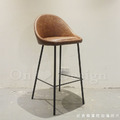 LOFT 工業風家具 酒吧 高吧 咖啡廳 仿油蠟皮 半洛特 吧檯椅-深咖_5
