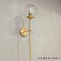 丹麥設計 北歐 極簡 設計師的燈款 走道燈 金屬 鍍金 鐵 玻璃 摩多 壁燈-透明_6