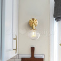 丹麥設計 北歐 設計師燈款 走道燈 金屬 鍍金 鐵 復古玻璃 小南瓜 壁燈-透明_1