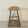 北歐 極簡 小清新 風格 中島吧檯椅 橡膠實木 布蕾吧檯椅 - 胡桃_2