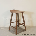 北歐 極簡 小清新 風格 中島吧檯椅 橡膠實木 布蕾吧檯椅 - 胡桃_3