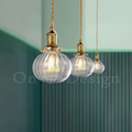 丹麥設計 北歐 設計師燈款 走道燈 金屬 鍍金 鐵 復古玻璃 小南瓜 吊燈-煙燻_1