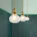 丹麥設計 北歐 設計師燈款 走道燈 金屬 鍍金 鐵 復古玻璃 小南瓜 吊燈-透明_2