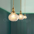 丹麥設計 北歐 設計師燈款 走道燈 金屬 鍍金 鐵 復古玻璃 小南瓜 吊燈-琥珀_3