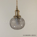 丹麥設計 北歐 設計師燈款 走道燈 金屬 鍍金 鐵 復古玻璃 小南瓜 吊燈-煙燻_5