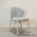 北歐極簡 設計款 小清新 餐椅 實木 餐廳椅 日式 波力 餐椅 洗白木色-水藍_4