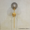丹麥設計 北歐 極簡 設計師的燈款 走道燈 金屬 鍍金 鐵 玻璃 摩多 壁燈-煙燻_5