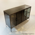 Vintage LOFT 法式 工業風 復古 鐵件 玻璃 展示櫃 斯萊特 曲線 櫥櫃 矮櫃 收納櫃_5