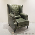 LUXURY 美式 復古 工業沙發 莫納 休閒椅 單人 沙發 -墨綠皮 (附小抱枕)_5