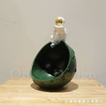 丹麥 北歐風 創意禮品 樹脂 擺件 裝飾品 太空人 首飾收納 擺飾 -綠色_3