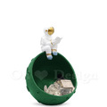 丹麥 北歐風 創意禮品 樹脂 擺件 裝飾品 太空人 首飾收納 擺飾 -綠色