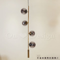 美式 復古 工業風格 現代與古典交錯 金色 直排 摩多 分子 吊燈 4燈 煙燻色_4