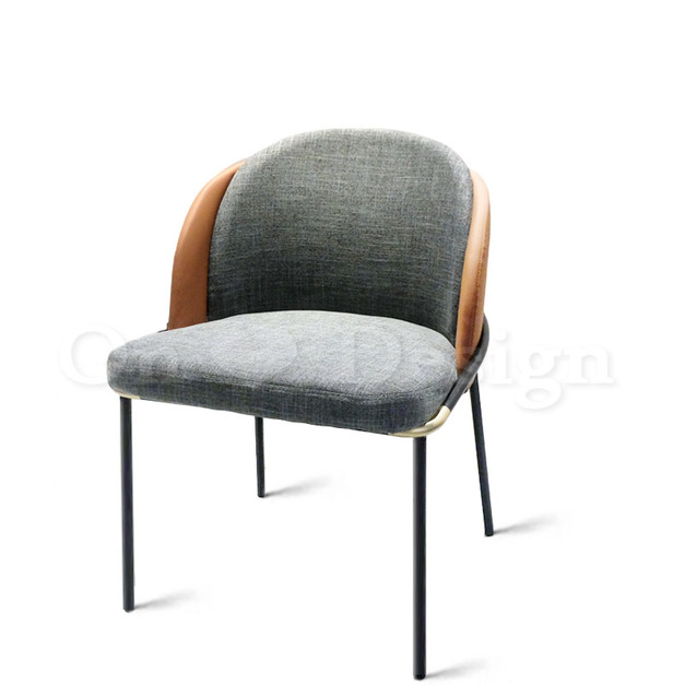 LUXURY 美式  極簡 鍍金 奢華風  無扶手 帕梅拉 餐椅 鍍金腳 淺咖 灰麻