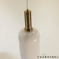 丹麥設計 北歐 極簡 設計師的燈款 黃銅 復古玻璃 白玉 香水瓶 吊燈 -長型_6