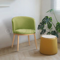 北歐 小清新 極簡風格 餐廳 扶手 戚風 圈椅 餐椅-綠色麻布_2
