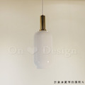 丹麥設計 北歐 極簡 設計師的燈款 黃銅 復古玻璃 白玉 香水瓶 吊燈 -長型_5