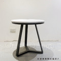 美式 奢華風 大理石 客廳 咖啡桌 餐邊桌 大理石 三角 白色 圓形 邊几-50CM_4