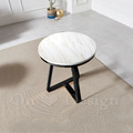 美式 奢華風 大理石 客廳 咖啡桌 餐邊桌 大理石 三角 白色 圓形 邊几-50CM_1