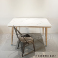 LUXURY 美式 奢華風 鍍金 客廳 咖啡桌 亞彌 大理石面 原木色腳 餐桌-130CM_6