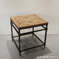 美式 復古 仿舊 LOFT咖啡桌 工業家具 仿古家具 老杉木 四方 拼花茶几 小桌子-65CM_5