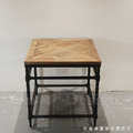 美式 復古 仿舊 LOFT咖啡桌 工業家具 仿古家具 老杉木 四方 拼花茶几 小桌子-65CM_4
