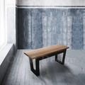 日式 北歐風 輕工業風 實木皮 和風 穿鞋 長椅凳 - 胡桃色_1