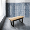 日式 北歐風 輕工業風 實木皮 和風 穿鞋 長椅凳 - 原木色_2