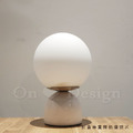 丹麥設計 歐式 酒店 奢華風 設計師的燈款 台燈 鍍金 拱月 大理石 桌燈 -白色_3