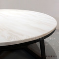 美式 奢華風 大理石 客廳 咖啡桌 餐邊桌 對稱三角 大理石 黑鐵 白色 大圓形 茶几-90CM_5