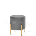 LUXURY 美式 極簡 鍍金 奢華風 穿鞋凳 玄關凳 可麗露 四腳 圓 矮凳 - 灰色