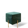 LUXURY 美式 極簡 鍍金 奢華風 穿鞋凳 玄關凳 可麗露 方型 矮凳 - 綠