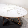 美式 奢華風 大理石 客廳 咖啡桌 餐邊桌 大理石 幾何 金 橢圓形 茶几-130CM_6