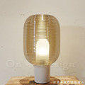 丹麥設計 美式 酒店 北歐風 設計師的燈款 台燈 書房燈 波紋 玻璃 桌燈-琥珀色_6
