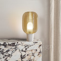 丹麥設計 美式 酒店 北歐風 設計師的燈款 台燈 書房燈 波紋 玻璃 桌燈-琥珀色_2