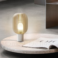 丹麥設計 美式 酒店 北歐風 設計師的燈款 台燈 書房燈 波紋 玻璃 桌燈-琥珀色_1