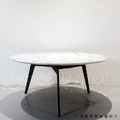 美式 奢華風 大理石 客廳 咖啡桌 餐邊桌 三角 大理石 罕石 白色 大圓形 茶几-80CM_4