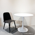 北歐 極簡 洽談桌 書桌 戶外桌 四人位 鬱金香 圓桌 白色 -80CM_4