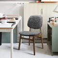 北歐極簡 設計款 小清新風格 餐椅 實木 餐廳椅 日式 艾羅 餐椅 柚木色-粗麻灰_1