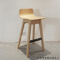 北歐 小清新 簡約 風格 LOFT 風格家具 咖啡廳 艾朗 實木 靠背 吧台椅-原木色_3