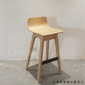 北歐 小清新 簡約 風格 LOFT 風格家具 咖啡廳 艾朗 實木 靠背 吧台椅-原木色_4